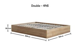 Time4sleep Molle Wooden Ottoman Bed Frame - Bed Frame Only in Light Oak - Size: Double - thumbnail 4