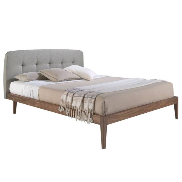Angel Cerda Grey Tufted Fabric Double Bed Fits 160x200 cm - image 1