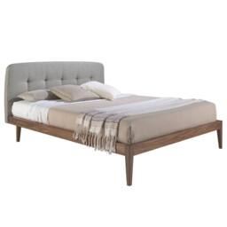 Angel Cerda Grey Tufted Fabric Double Bed Fits 160x200 cm
