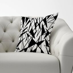 Warren Reed - Designer Brush Abstract Pattern Cushions in Grey - Size: 60 cm x 60 cm - thumbnail 2