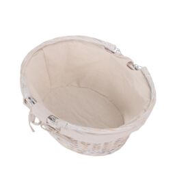Red Hamper Wicker Medium White Swing Handle Shopping Basket - thumbnail 4