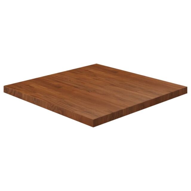 Berkfield Home Square Table Top Dark Brown 80x80x4cm Treated Solid Wood Oak - Size: 80 x 80 x 4 cm - image 1