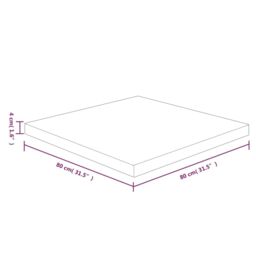 Berkfield Home Square Table Top Dark Brown 80x80x4cm Treated Solid Wood Oak - Size: 80 x 80 x 4 cm - thumbnail 4