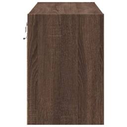 Berkfield Home TV Wall Cabinet with LED Lights Brown Oak 80x31x45 cm - Size: 80 x 31 x 45 cm - thumbnail 7