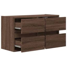 Berkfield Home TV Wall Cabinet with LED Lights Brown Oak 80x31x45 cm - Size: 80 x 31 x 45 cm - thumbnail 9