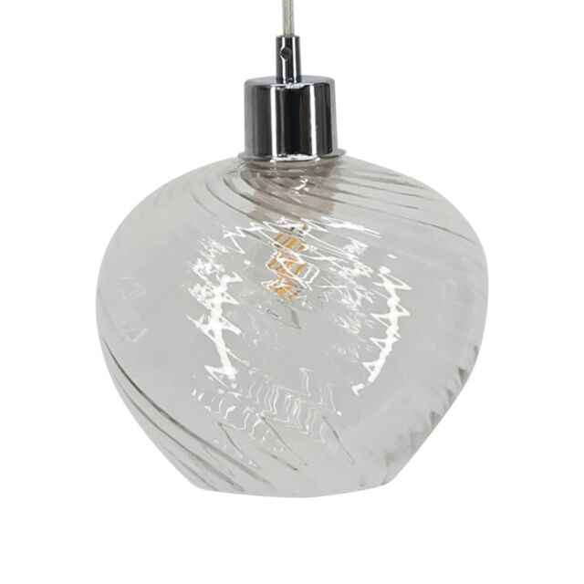 First Choice Lighting Bradson - Clear Swirl Glass Easy Fit Pendant Shade - image 1