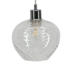 First Choice Lighting Bradson - Clear Swirl Glass Easy Fit Pendant Shade