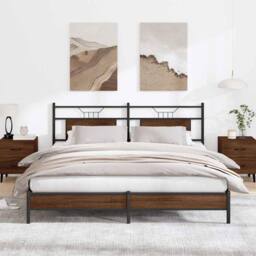 Berkfield Home Bed Frame without Mattress Brown Oak 183x203 cm Engineered Wood - thumbnail 5