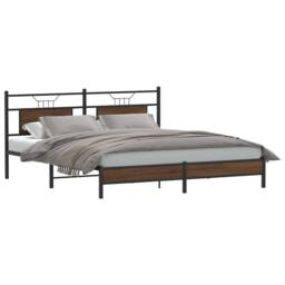 Berkfield Home Bed Frame without Mattress Brown Oak 183x203 cm Engineered Wood - thumbnail 2
