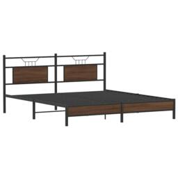 Berkfield Home Bed Frame without Mattress Brown Oak 183x203 cm Engineered Wood - thumbnail 3