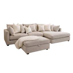Home & Love Luxury Ana Chaise Sofa Right Chaise Corner Sofa - Naples Cream - thumbnail 2
