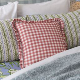 Furn Maude Gingham 100% Cotton Reversible Cushion in Rose - Size: 45 cm x 45 cm - thumbnail 6