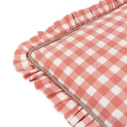 Furn Maude Gingham 100% Cotton Reversible Cushion in Rose - Size: 45 cm x 45 cm - thumbnail 4