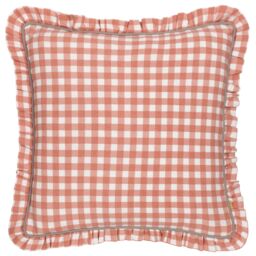 Furn Maude Gingham 100% Cotton Reversible Cushion in Rose - Size: 45 cm x 45 cm - thumbnail 1
