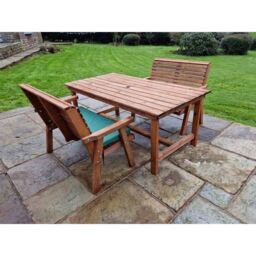 Churnet Valley Garden Furniture Ltd Valley Table Set - L220cm - Min Assembly Required - Set of Cushion Inc in Brown - thumbnail 4