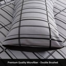 Pamposh Printed Duvet Cover Set King Size Reversible Quilt Covers in Grey - Size: Super King - thumbnail 7