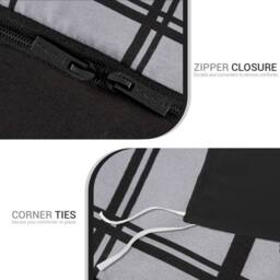 Pamposh Printed Duvet Cover Set King Size Reversible Quilt Covers in Grey - Size: Super King - thumbnail 9