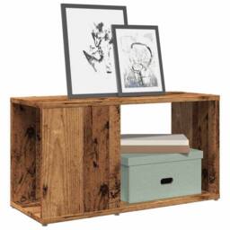 Berkfield Home TV Cabinet Old Wood 60x24x32cm Engineered Wood in Brown - Size: 60 x 24 x 32 cm - thumbnail 2