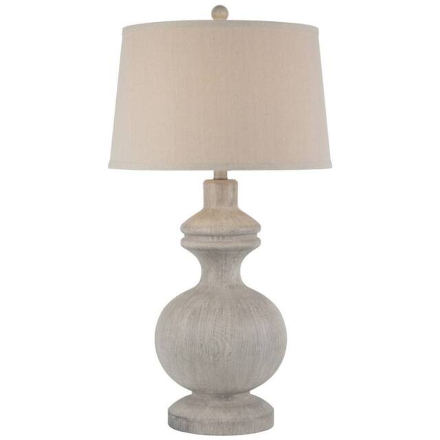Lemon Pavilion Furniture and Decor Amorie Table Lamp with Linen Shade - Resin - L41 x W41 x H71 cm White - image 1