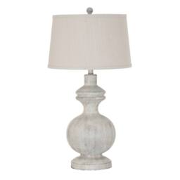 Lemon Pavilion Furniture and Decor Amorie Table Lamp with Linen Shade - Resin - L41 x W41 x H71 cm White - thumbnail 2
