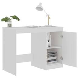 Berkfield Home Desk White 100x50x76 cm Engineered Wood - Size: 100 x 50 x 76 cm - thumbnail 6
