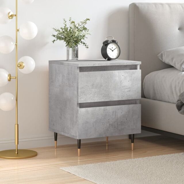 Berkfield Home Bedside Cabinet Concrete Grey 40x35x50 cm Engineered Wood - Size: 40 x 35 x 50 cm - image 1