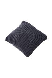 Living and Home 3D Wave Textured Plush Throw Pillow Cover in Dark Grey - thumbnail 4
