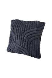 Living and Home 3D Wave Textured Plush Throw Pillow Cover in Dark Grey - thumbnail 3