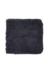 Living and Home 3D Wave Textured Plush Throw Pillow Cover in Dark Grey - thumbnail 5