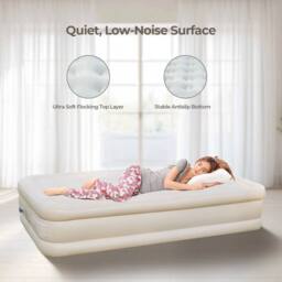 KORVIXA SINGLE INFLATABLE HIGH RAISED AIR BED MATTRESS in Beige - Size: Double - thumbnail 2