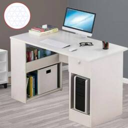KORVIXA Computer Desk H Shaped PC Laptop Gaming Table in White - thumbnail 1