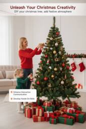 Living and Home 6FT/1.8M Artificial Christmas Tree with Foldable Metal Stand in Green - thumbnail 2