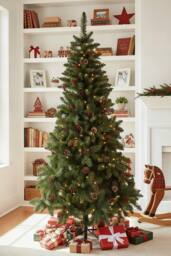 Living and Home 6FT/1.8M Artificial Christmas Tree with Foldable Metal Stand in Green - thumbnail 4