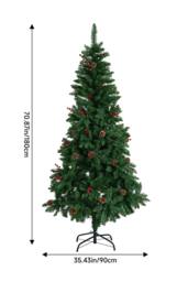 Living and Home 6FT/1.8M Artificial Christmas Tree with Foldable Metal Stand in Green - thumbnail 6