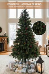 Living and Home 6FT/1.8M Artificial Christmas Tree with Foldable Metal Stand in Green - thumbnail 3