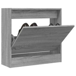 Berkfield Home Shoe Cabinet Grey Sonoma 60x21x57 cm Engineered Wood - Size: 60 x 21 x 57 cm - thumbnail 2