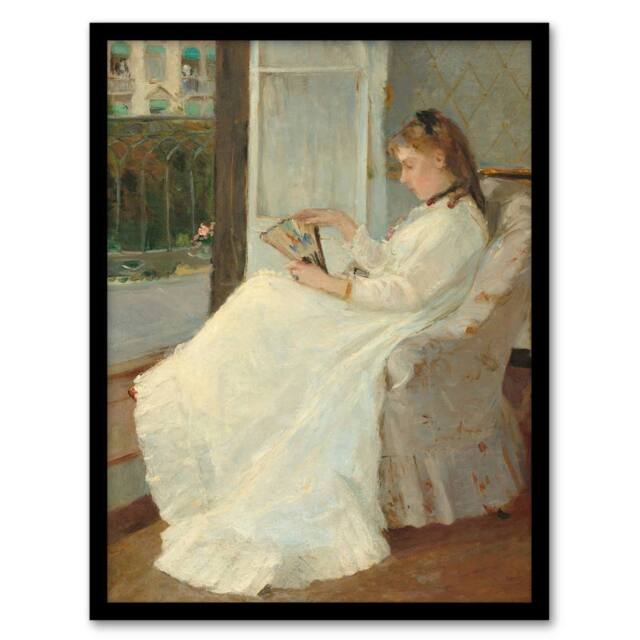 Artery8 Portrait of Sister at a Window Morisot Framed Wall Art Print - Size: A4 - image 1