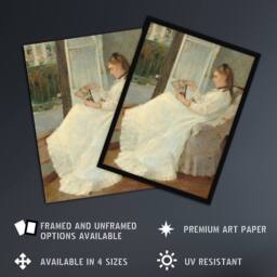 Artery8 Portrait of Sister at a Window Morisot Framed Wall Art Print - Size: A4 - thumbnail 2