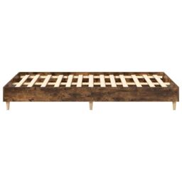 Berkfield Home Bed Frame No Mattress Smoked Oak 120x200 cm Engineered Wood in Brown - Size: Small Double - thumbnail 6