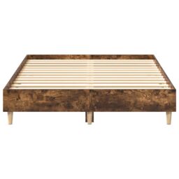 Berkfield Home Bed Frame No Mattress Smoked Oak 120x200 cm Engineered Wood in Brown - Size: Small Double - thumbnail 5