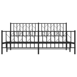 Berkfield Home Metal Bed Frame without Mattress with Footboard Black 183x213cm - Size: 183x213 cm - thumbnail 5