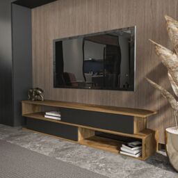 Decorotika Cortez Modern Tv Stand Tv Unit for Tv's up to 72 inch in Ecru - thumbnail 2