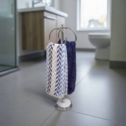 Showerdrape Opera 4 Piece Bathroom Accessory Set Toilet Roll Holder, Toilet Brush, Towel Ring in White - thumbnail 6
