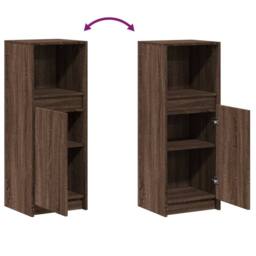 Berkfield Home Sideboard with LED Brown Oak 38x34x100 cm Engineered Wood - Size: 38 x 34 x 100 cm - thumbnail 9