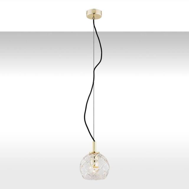 Netlighting Oviedo Dome Pendant Ceiling Light Transparent Brass Steel in Gold