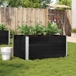 Berkfield Home Garden Planter Black 120x80 cm Solid Wood Pine