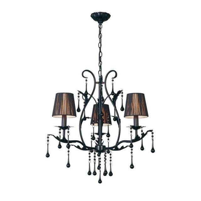 Netlighting Flur Pendant Round 3 Light E14 Black - image 1