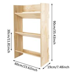 KORVIXA Wall Mounted Shoe Cabinet Storage in Natural - Size: 0.6m2 - thumbnail 2