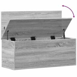 Berkfield Home Storage Box Grey Sonoma 90x35x35 cm Engineered Wood - Size: 90 x 35 x 35 cm - thumbnail 8