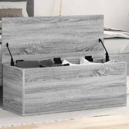 Berkfield Home Storage Box Grey Sonoma 90x35x35 cm Engineered Wood - Size: 90 x 35 x 35 cm - thumbnail 2